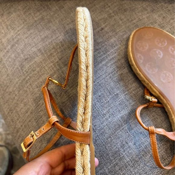 TORY BURCH gorgeous espadrille leather sandals. Brown/tan. Excellent condition. - Picture 7 of 11